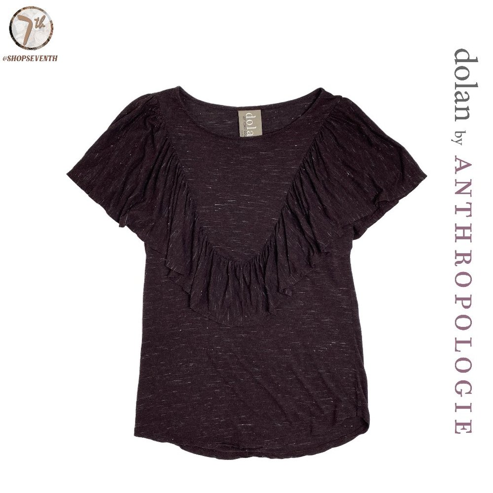 (40% OFF) Anthropologie Mauve Ruffle Blouse Cute Boho Purple Top